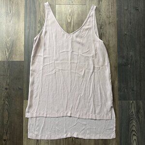 Tildon Tank Womens Small Dusty Pink High Low Sheer Flowing Romantic Leisure